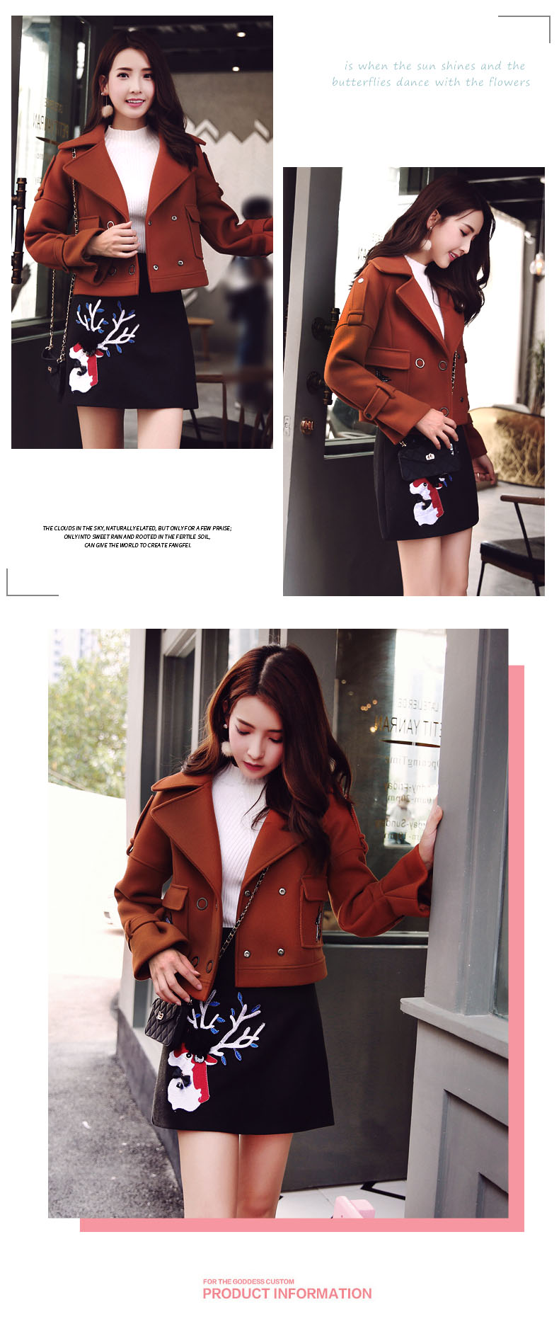 Wool-2818 brown เสื้อโค้ทวูลกันหนาว