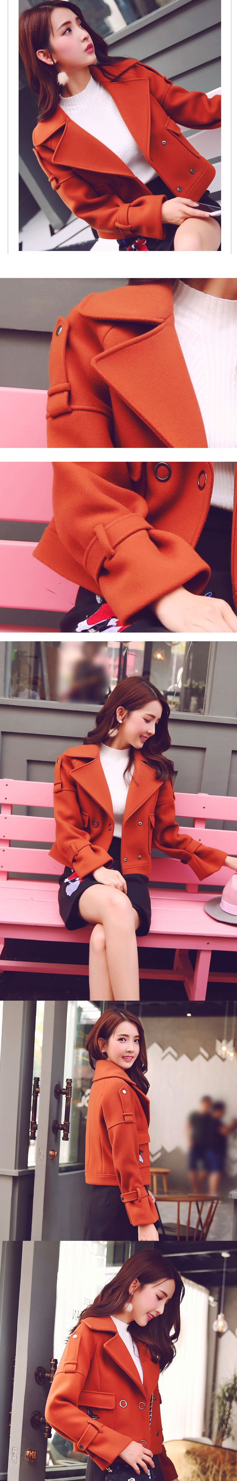 Wool-2818 brown เสื้อโค้ทวูลกันหนาว