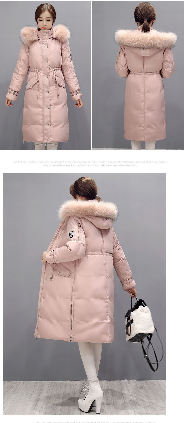 Down coat 1186 pink เสื้อโค้ทขนเป็ดกันหนาว